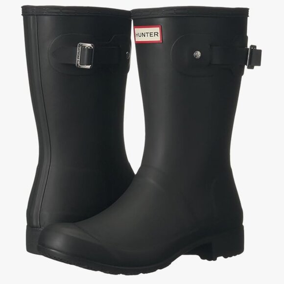 Hunter Women's Original Tour Short Rain Boot Matte Black UK 4 US 6 EU 37 - Picture 1 of 6